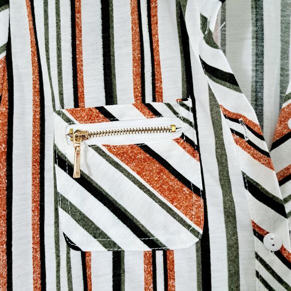 Eden & Olivia Striped Button Up Top - Picture 3 of 8